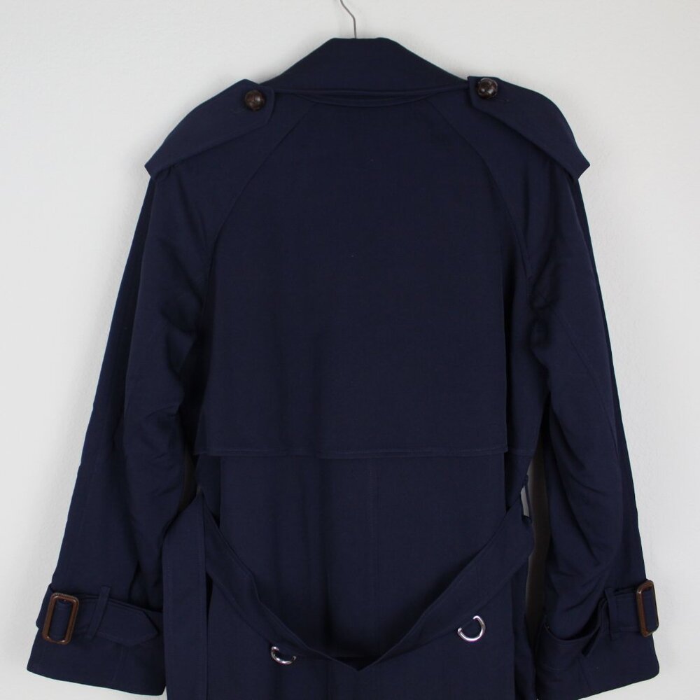 NWT Burberry Gemini Wool Trench Coat, US 12, Dark Blue Luxe Belted Iconic Style - Picture 13 of 16